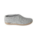 Gray slipper on a white background