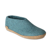 North Sea felt slipper on a white background