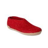 Red slipper on a white background
