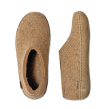 Pair of sand slippers on a white background