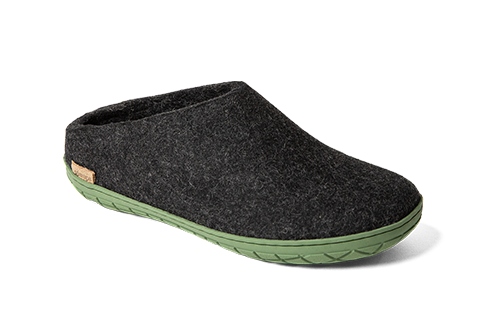 Slip-on with green rubber sole - Charcoal