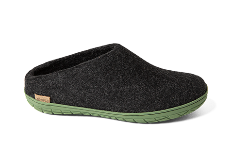 Slip-on with green rubber sole - Charcoal