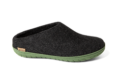 glerups Slip-on Charcoal with Green Rubber